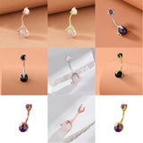 Zircon Bezel Piercing Clear Navel Ring