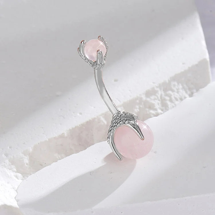Zircon Bezel Piercing Clear Navel Ring