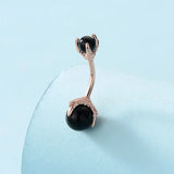 Zircon Bezel Piercing Clear Navel Ring