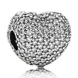 925 Sterling Silver Enchanted Heart Snowflake Charm Bead