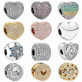 925 Sterling Silver Enchanted Heart Snowflake Charm Bead