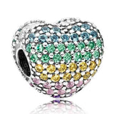 925 Sterling Silver Enchanted Heart Snowflake Charm Bead