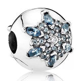 925 Sterling Silver Enchanted Heart Snowflake Charm Bead