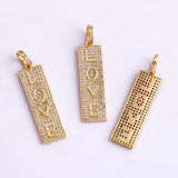 18K CZ Zircon Charm Focal Pendant Necklace Accessorie