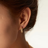 Paved Pearl CZ Hoop Earrings Stainless Steel Geometric Circle Jewelry