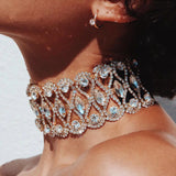 Peacock Necklace Crystal Choker Wedding Prom Bridal Necklaces
