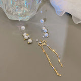 Crystal Tassel Bead Pearl Choker Necklace