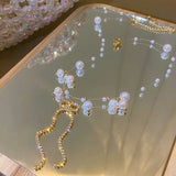 Crystal Tassel Bead Pearl Choker Necklace
