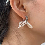 Pearl Bowknot Pendant Earrings Dangle Jewelry
