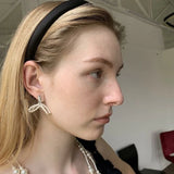 Pearl Bowknot Pendant Earrings Dangle Jewelry