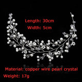 Bridal Crystal Leaves Headbands Wedding Hair Accessory
