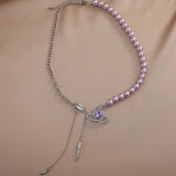Planet Tassel Pendant Pearl Choker Necklace