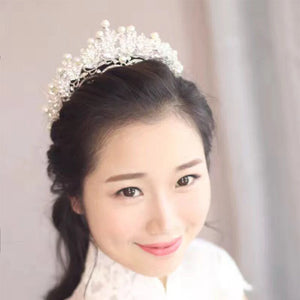 Crystal Rhinestone Bridal Tiara Silver Plated Hair Jewelry
