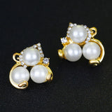 Pearl Drop Crystal Women's Jewelry Set Anniversary Bridal Engagement