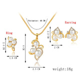Pearl Drop Crystal Women's Jewelry Set Anniversary Bridal Engagement