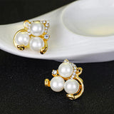 Pearl Drop Crystal Women's Jewelry Set Anniversary Bridal Engagement