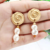 Baroque Pearl Drop Earrings Women's Party Jewelry