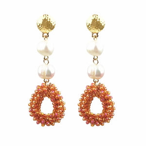 Crystal Drop Pearl Earrings Baroque Jewelry