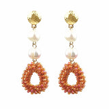 Crystal Drop Pearl Earrings Baroque Jewelry