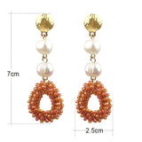 Crystal Drop Pearl Earrings Baroque Jewelry