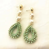 Crystal Drop Pearl Earrings Baroque Jewelry