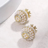 Zircon Pearl Earrings Classic Party Jewelry