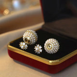 Zircon Pearl Earrings Classic Party Jewelry