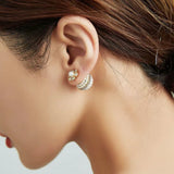 Zircon Pearl Earrings Classic Jewelry for Women