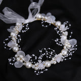 Pearl Flower Wedding Crown Headband