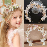 Pearl Flower Wedding Crown Headband
