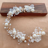 Pearl Flower Wedding Crown Headband