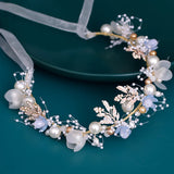 Pearl Flower Headband Bridal Wedding Crown Hair Accessories Bride Hair Band