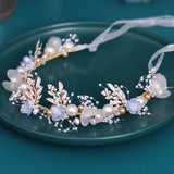 Pearl Flower Headband Bridal Wedding Crown Hair Accessories Bride Hair Band