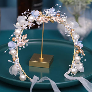 Pearl Flower Headband Bridal Wedding Crown Hair Accessories Bride Hair Band
