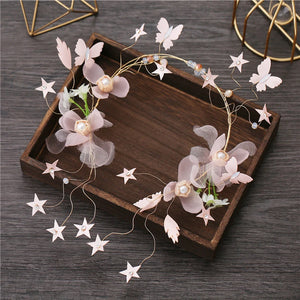 Pearl Flower Headband Bridal Wedding Crown Hair Accessories