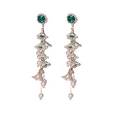 Pearl Flower Tassel Earrings Holiday Style All-match Women