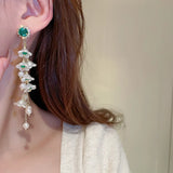 Pearl Flower Tassel Earrings Holiday Style All-match Women