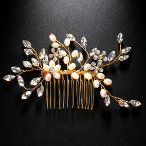 Pearl Hairpin Tiara Bridal Crystal Headband Vintage Wedding Hair Accessories