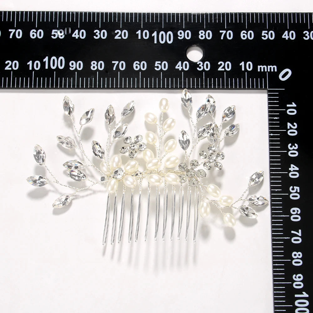 Pearl Hairpin Tiara Bridal Crystal Headband Vintage Wedding Hair Accessories