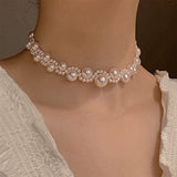 Romantic Pearl Pendant Necklace for Women, Party Gift