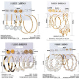Geometric Metal Circle Hoop Earrings Set Women