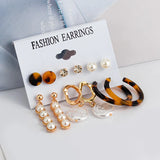 Geometric Metal Circle Hoop Earrings Set Women
