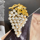Vintage Style Pearl Leaf Plant Brooch for Women