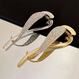 Pearl Metal Hair Clip Diamond Hairpins Ponytail Holder Hair Claw Pins And Clips
