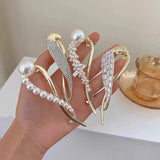 Pearl Metal Hair Clip Diamond Hairpins Ponytail Holder Hair Claw Pins And Clips