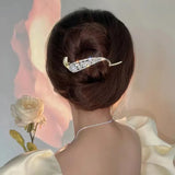 Pearl Metal Hair Clip Diamond Hairpins Ponytail Holder Hair Claw Pins And Clips