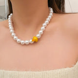 Colorful Beaded Pearl Necklace for Women Girls Boho Travel Jewelry
