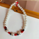 Colorful Beaded Pearl Necklace for Women Girls Boho Travel Jewelry