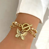 Vintage Butterfly Heart Bangles Bracelets for Women