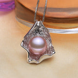 Seashell Shape Pearl Pendant 925 Sterling Silver Jewelry for Women